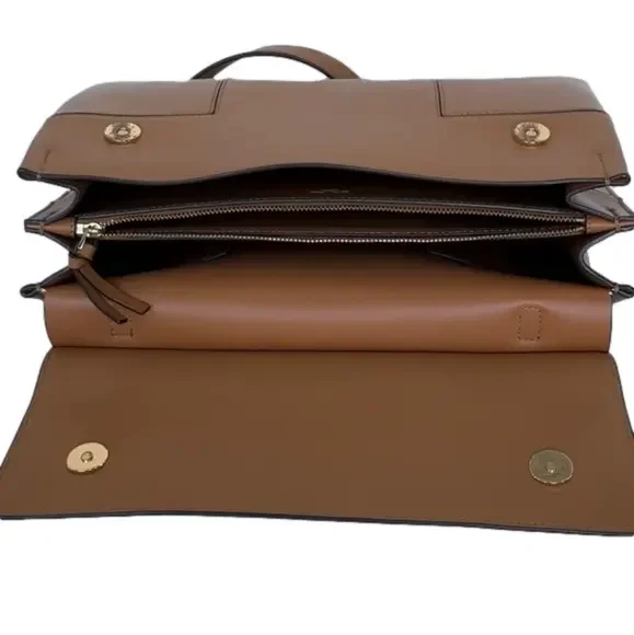 Tory Burch Block T Leather Top Handle Satchel - Picture 4 of 12